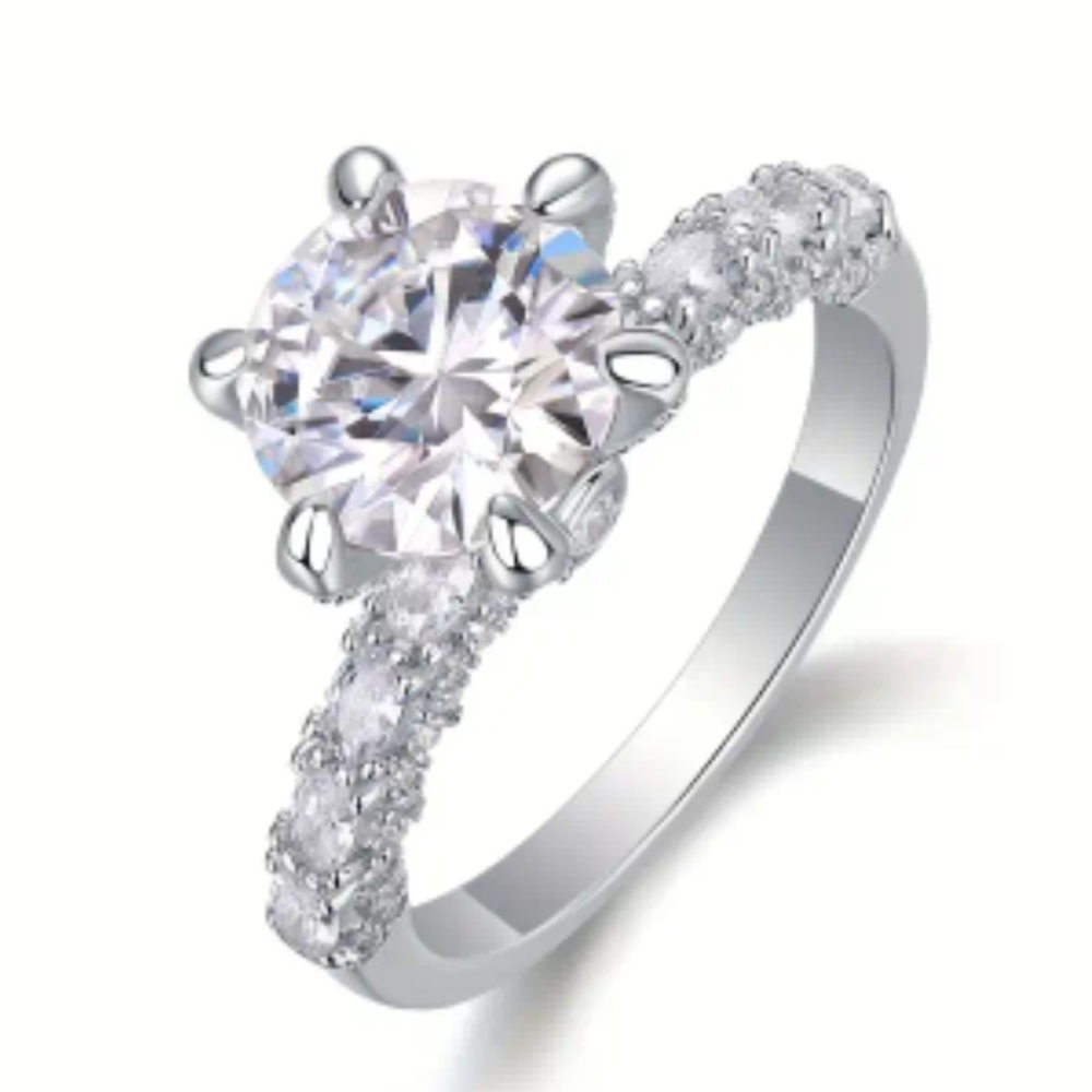 Dazzling Silver Moissanite Ring - image 5
